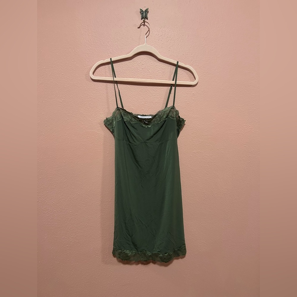 Victoria’s Secret Dark Olive Lace Trimmed Nightgown